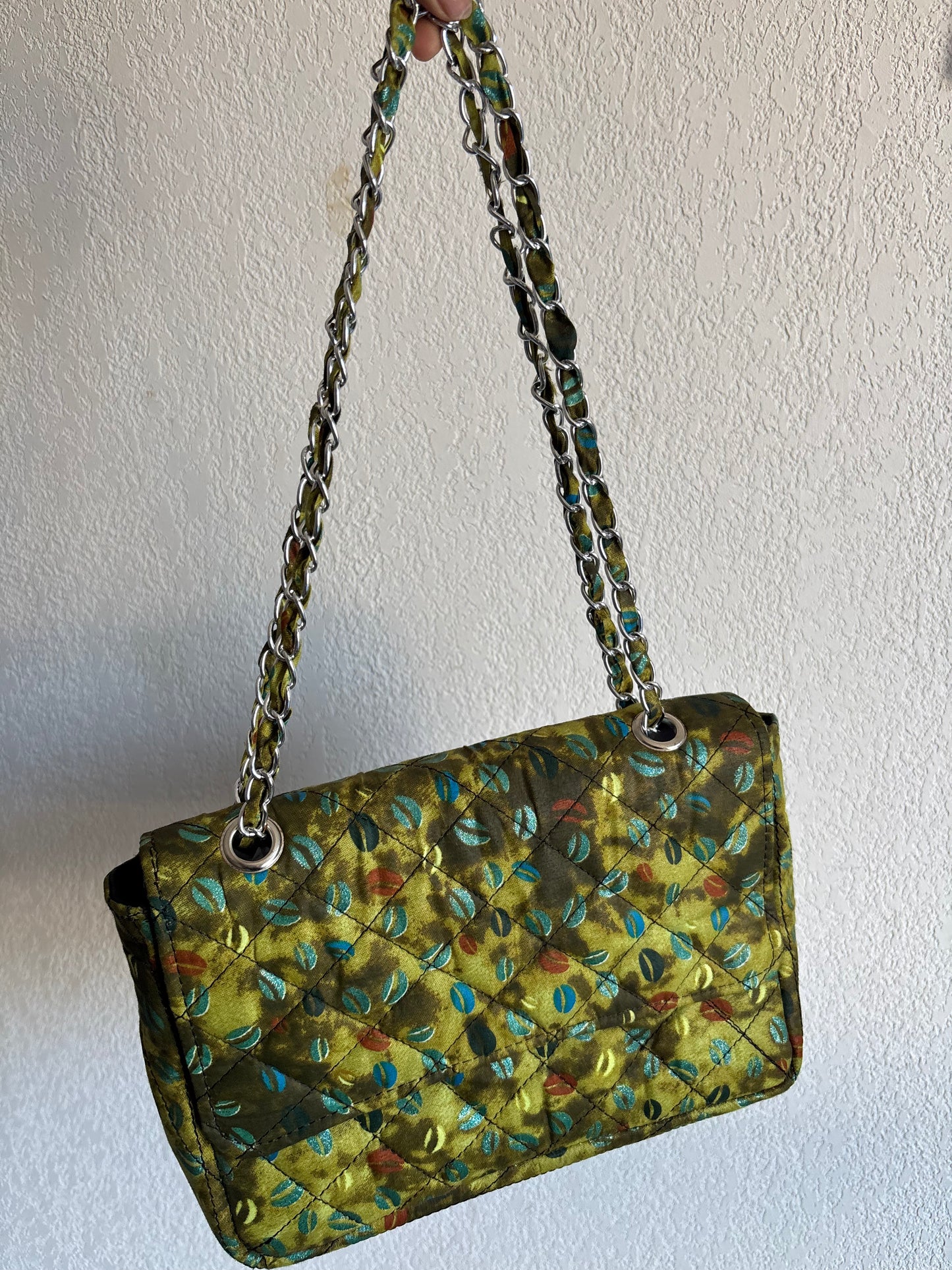 Sac bandoulière matelassé en tissus imprimé Africain - Petit format